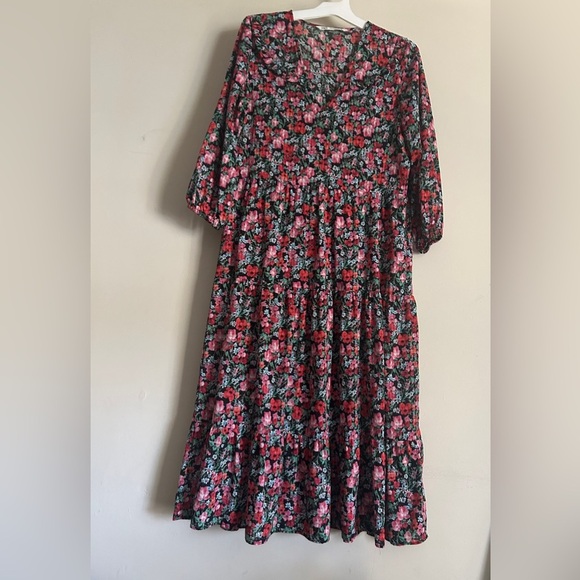 Zara Women’s Floral Maxi Dress Ruffle Tiered Size Medium - Picture 1 of 9